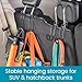 High Road Car Hooks for Purses and Bags with Leather Trim - Unbreakable Car Seat Hooks for Large Purse Straps and Heavy Bags up to 40 lbs - Secure Attachment Loops Fit All Headrest Posts, 2-Pack