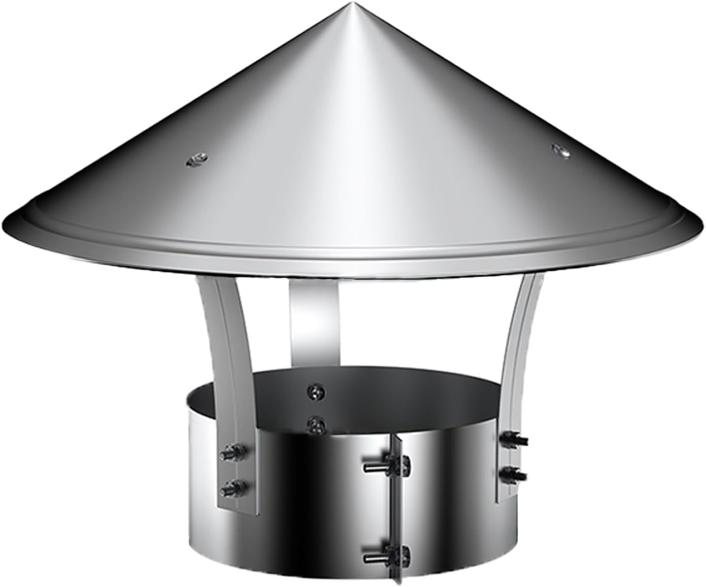 Adjustable Chimney Cap, Stainless Steel Vent Cover, Round Roof Rain Cover, Metal Spark Arrestor for Fireplace and Stove Pipe, 250mm Diameter