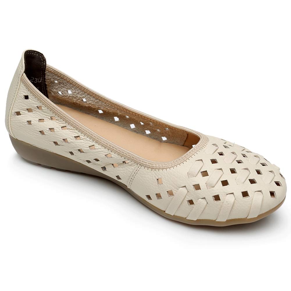 rismart Mujer Hueco Comodidad Ponerse Espacio De Trabajo Inteligente Cuero Bailarinas Zapatos