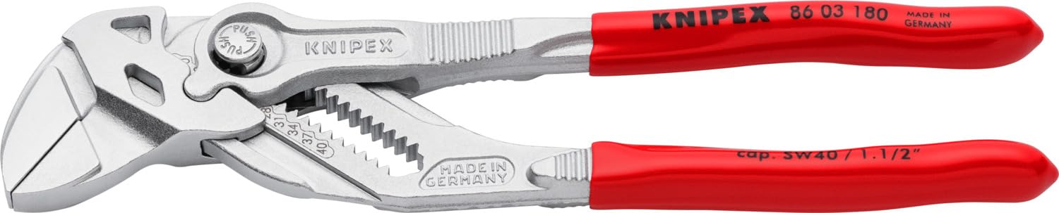 KNIPEX Szczypce-klucz szczypce i klucz w jednym narzędziu chromowany z tworzywa sztucznego, powlekane 180 mm, 86 03 180
