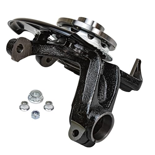 Image of Detroit Axle - Front Steering Knuckle for 1998-2010 Volkswagen Beetle 1999-2006 2010 Golf 1999-2005 Jetta, Left Steering Knuckle & Wheel Hub Bearing Assembly Replacement