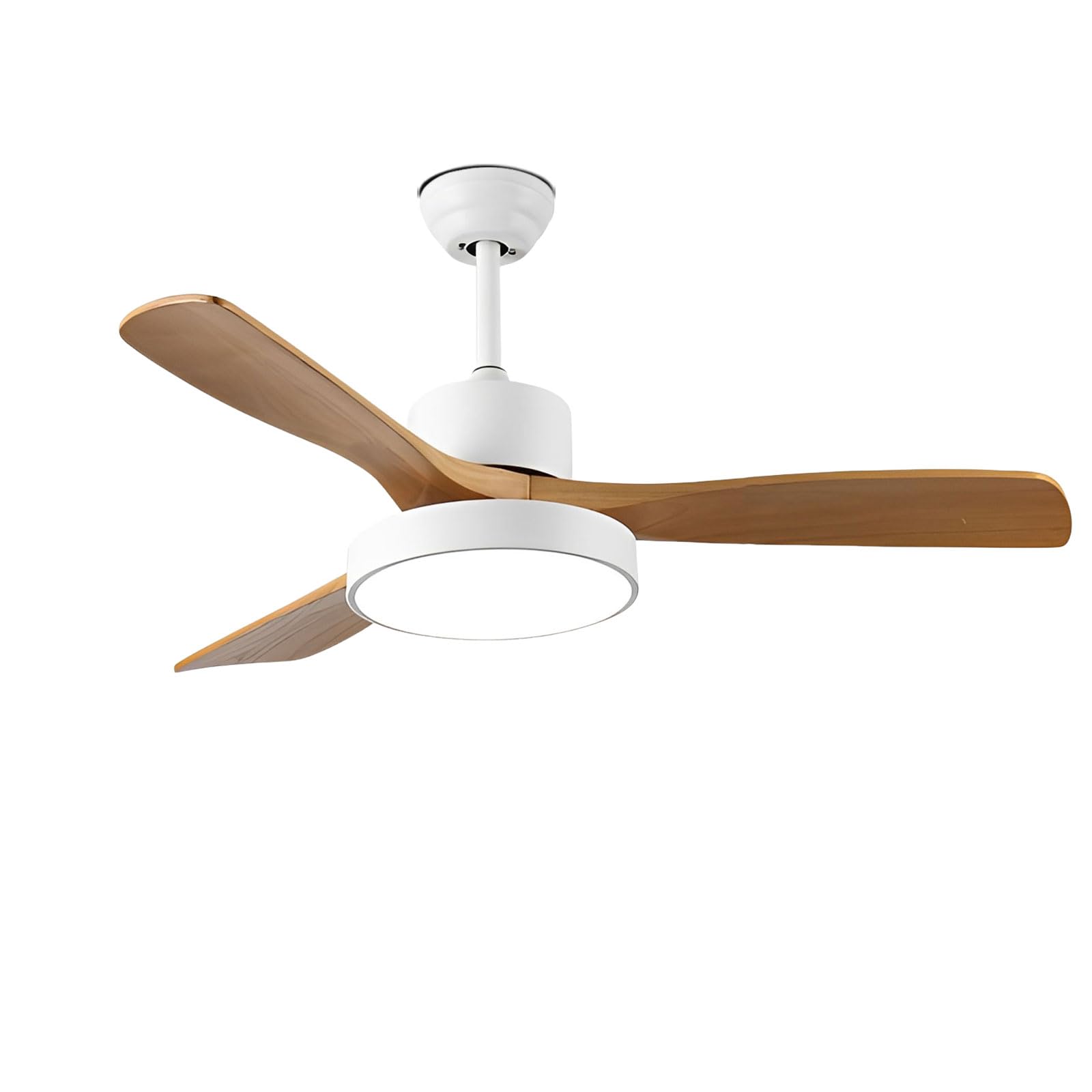 IBalody Solid Wood Ceiling Fan with Light 6 Speeds Quiet Ceiling Fan with Dimmable LED Light, Modern Smart Ceiling Fan Light with Remote/APP/Voice Control for Bedroom Dining Room Living Room