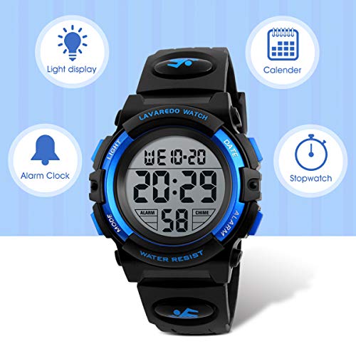 Image of Kids Watch,Boys Watch for 3-15 Year Old Boys,Digital Sport Outdoor Multifunctional Chronograph LED 50 M Waterproof Alarm Calendar Analog Watch for Children with Silicone Band,Kids Gift