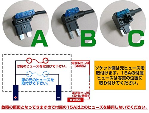 ヒビキページ【1/15まで取り置き】 ヒューズ電源取り出しキット 10Aヒューズ/ギボシ端子/スリーブ