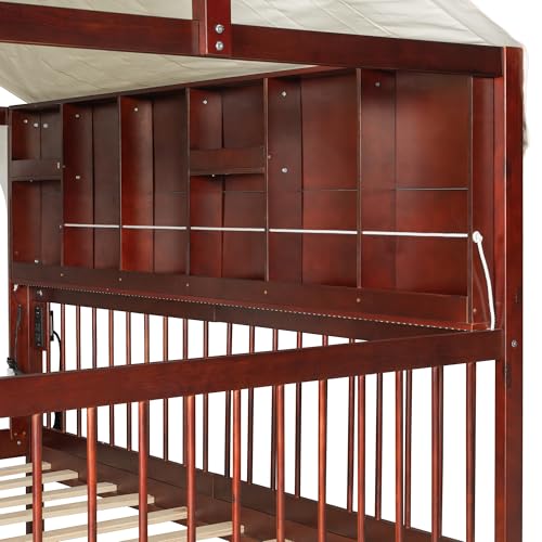Image of Full Size House Bed with 2 Large Drawers&LED Strip