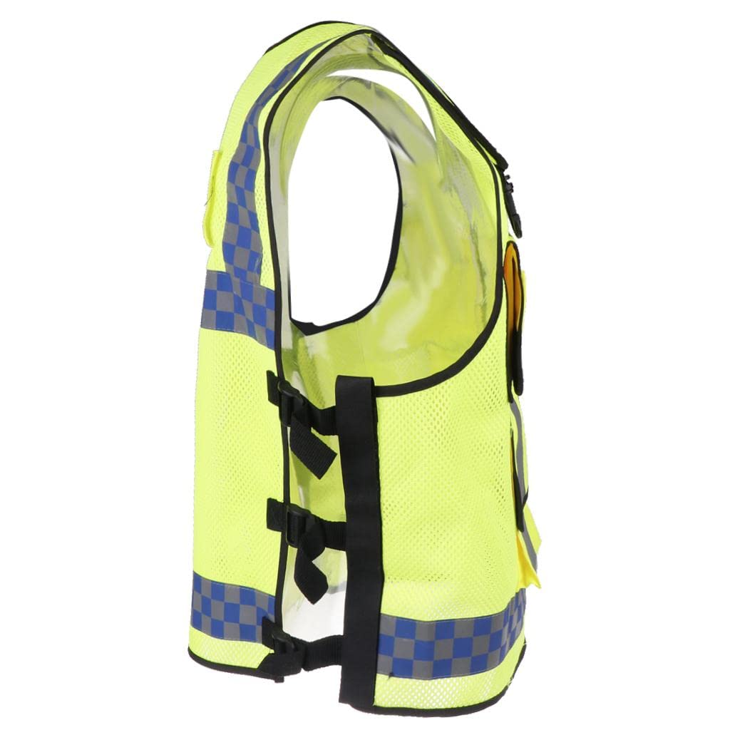 Gilet Riflettente Zipper Front Gilet Alta Visibilità con Strisce Riflettenti Gilet Rete Traspirante Giacca Poliestere
