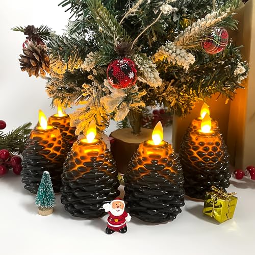 Ebaokuup PC-PINECONE-CANDLES-6PC 6 Pcs Led Pine Cone Candles,Christmas Unscented Pinecone Candles,Flameless Pine Cone Candles thumb #6