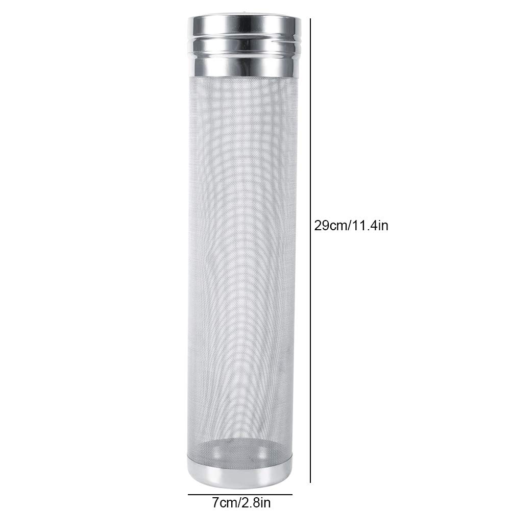 Filtro a Maglia Birra 300 Micron Mesh Filtro a Tramoggia per Birra Filtro a Rete per Birra in Acciaio Inossidabile con Spazzola per Birra Fatta in Casa Vino, 7 * 29cm