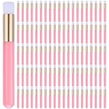 100 Pieces Lash Brushes for Cleaning, Lash Shampoo Brushes Eyelash Extension Cleansing Blackhead Removing Brush Nose Pore Deep Cleaning Facial Cleansing Brush (Pink, 3.8Inch)