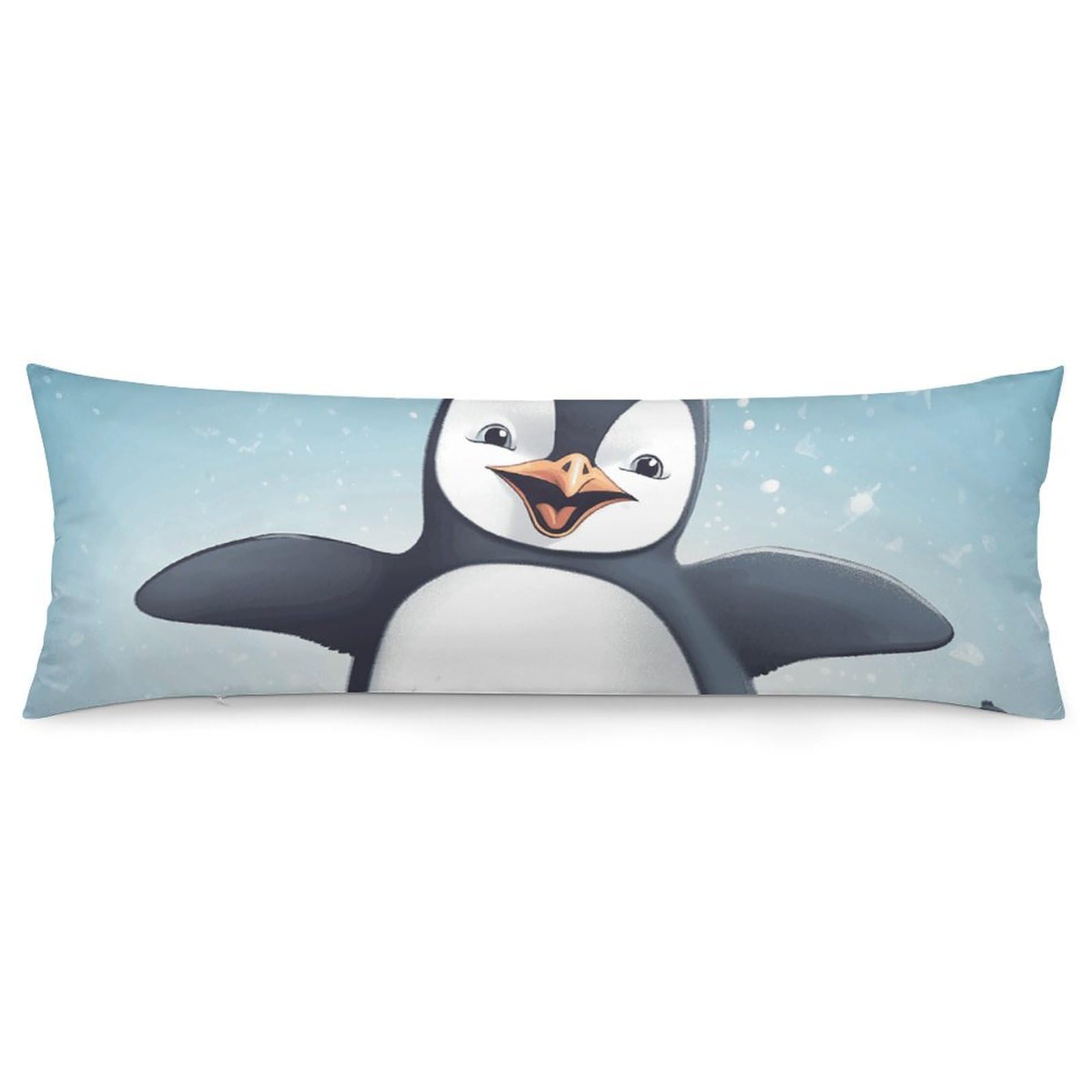 2 Pack Pillow Cases for Hair and Skin, Soft Breathable Pillow Case Covers with Hidden Zipper, Happy Penguin Pillowcase 20"x54" Pillow Covers for Sleeping Gift