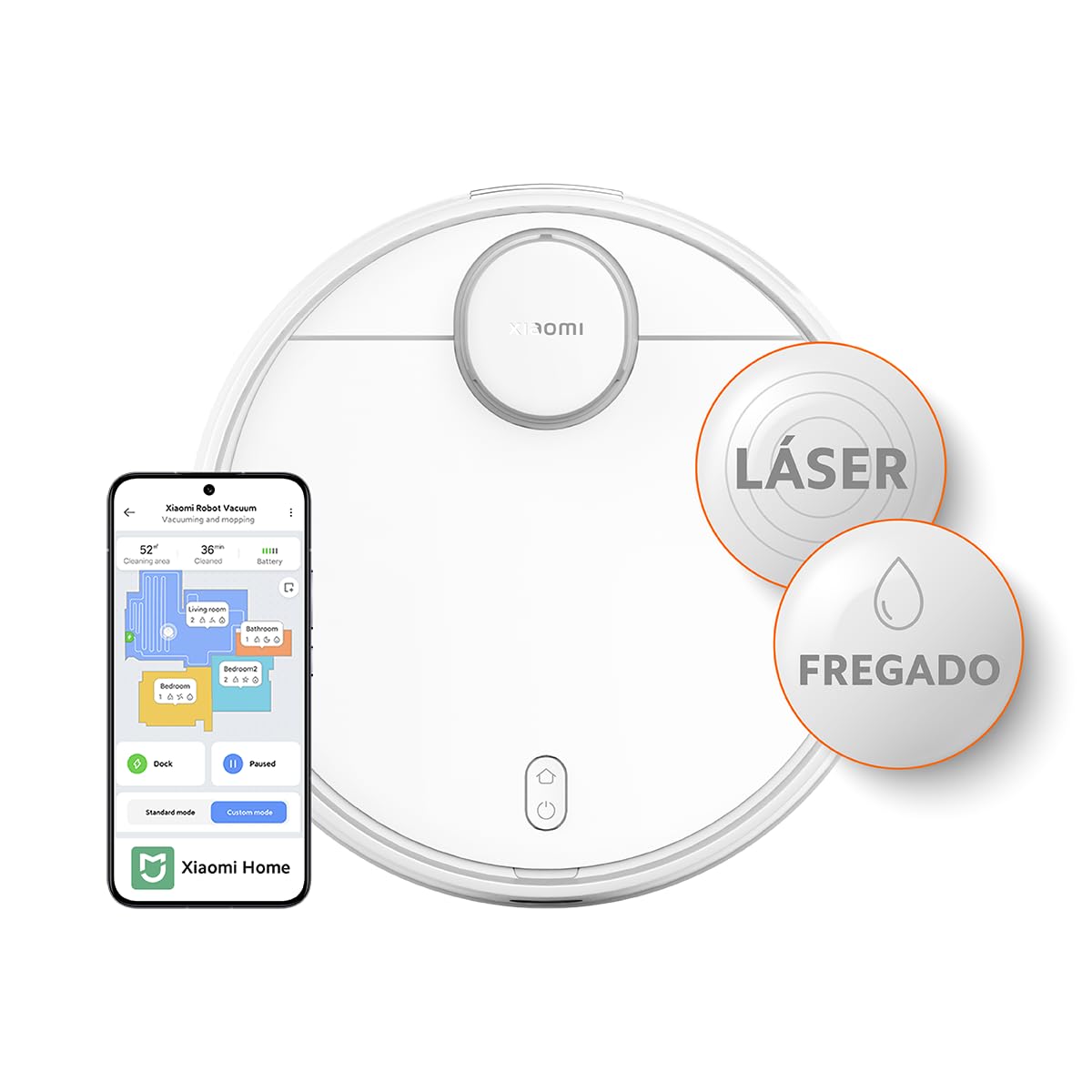XIAOMI Robot Vacuum S12 - Robot Aspirador y fregasuelos con Sistema Inteligente de...
