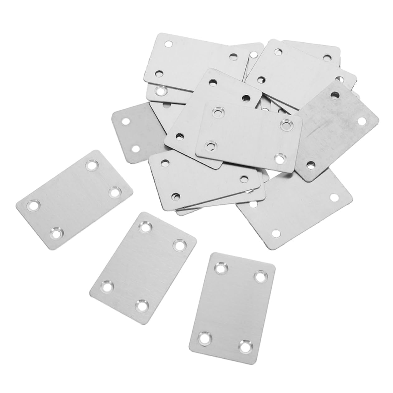 CIYODO 30pcs Stainless Steel Flat Plate Straight Bracket for Furniture Wood Fixing Brackets Metal Plate Holes