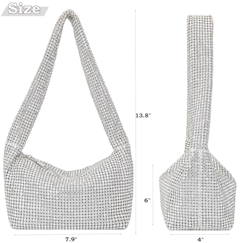 Image of BBTT.ful Rhinestone Evening Handbags Sparkling Crystal Purse Daily Casual Shoulder Bag