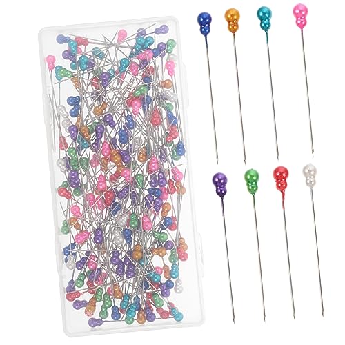 VILLCASE 200Pcs Pearl Head Pins for Sewing and Crafts Quilting Pins Storage Case for DIY Projects Bouquet Decoration and Fashion Accessories