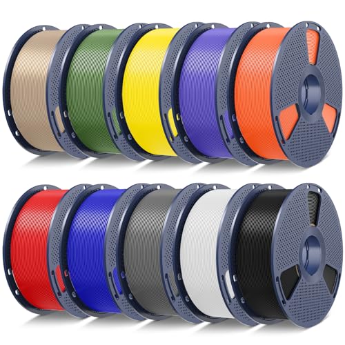 sunlu pla20 3d printer filament bundle10kg upgrade pla plus filament 175mm 3dfilament multicolor 1kg spool 10 pack blackwhitegreyblueredyellowolive greenorangepurplewood color