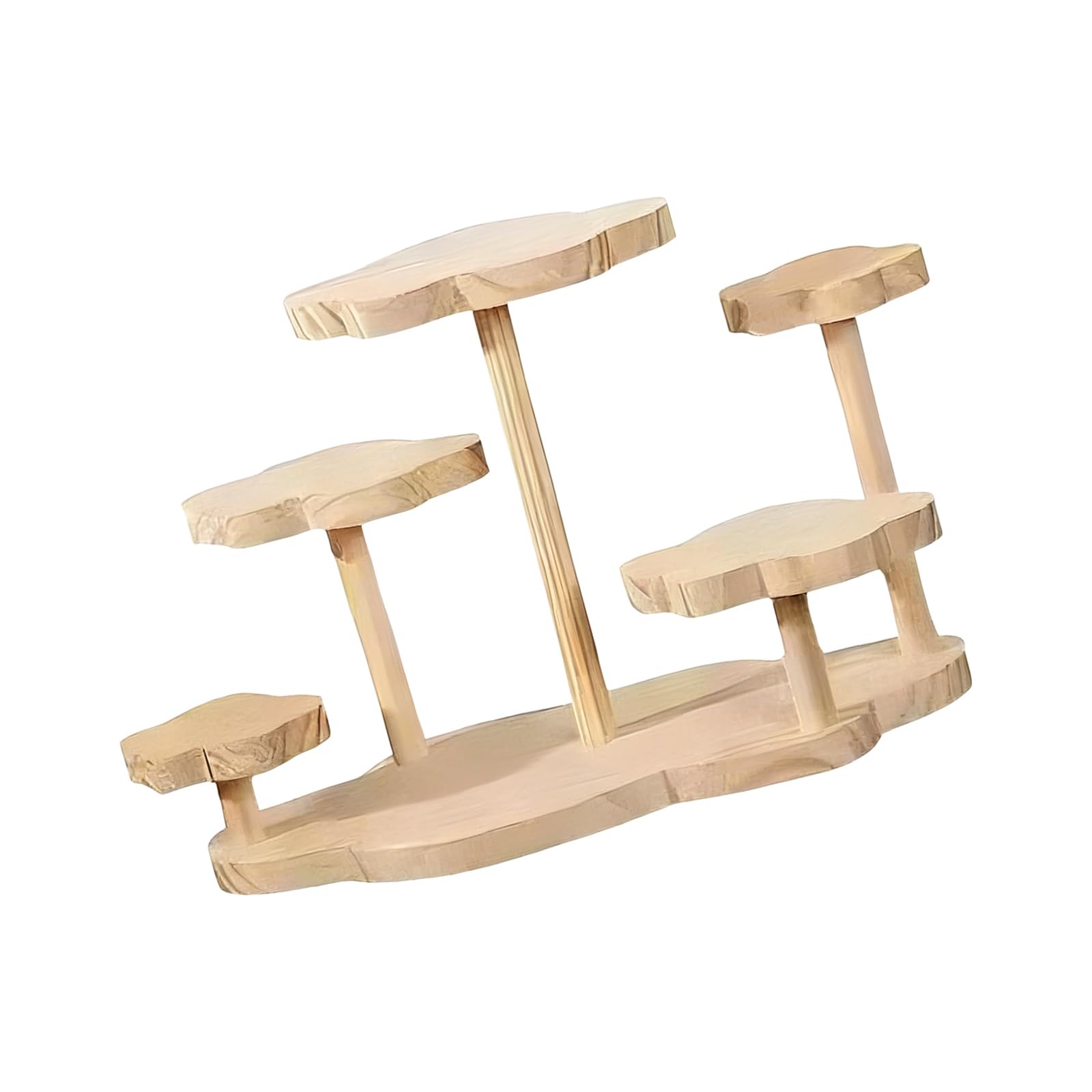 Msioytog Multi-layer Jewelry Accessory Display Shelf Space Saving Wooden Construction Storage Rack for Perfumes Staircase Organiser