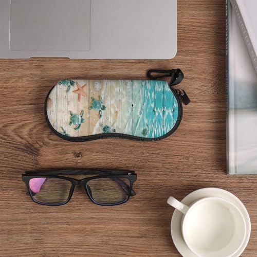 Image of Sunglasses Soft Case, Cute Ultra Light Portable Neoprene Zipper Eyeglass Glasses Case with Belt Clip for Men Women