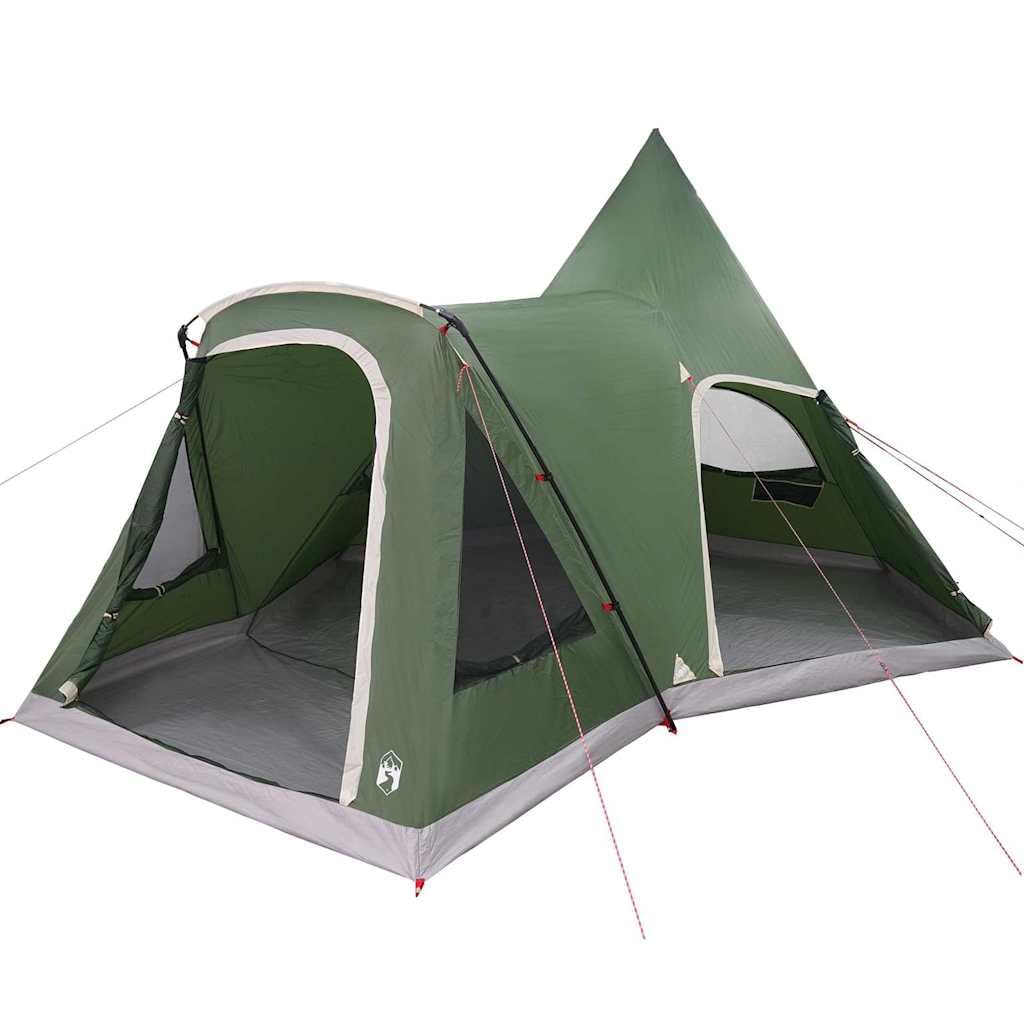 Tenda per 5 persone, verde, tenda tepee, tenda da campeggio in poliestere 185T