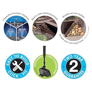 Aquagarden No Dig Nature Pool, Complete Water Feature Kit, Attract Birds and Wildlife to Your Yard, Includes Pond Structure, Liner, Fountain Pump, Nature Ladder, Planting Pocket Aquagarden No Dig Nature Pool Complete Water Feature Kit Attract Birds and Wildlife to Your Yard Includes Pond Structure Liner Fountain Pump Nature Ladder Planting Pocket