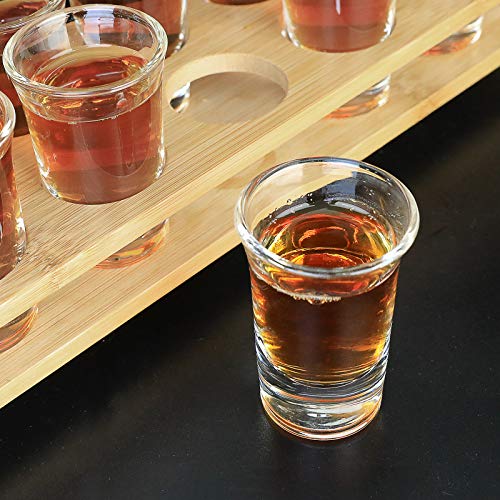 Supwinnet SCHNAPSGLAS Shot Glasses Set 12Pcs 30Ml/1Oz Shot Glass Tray Holder Organizer Straight Thick Base Clear Whiskey Tequila Glass Cups thumb #5