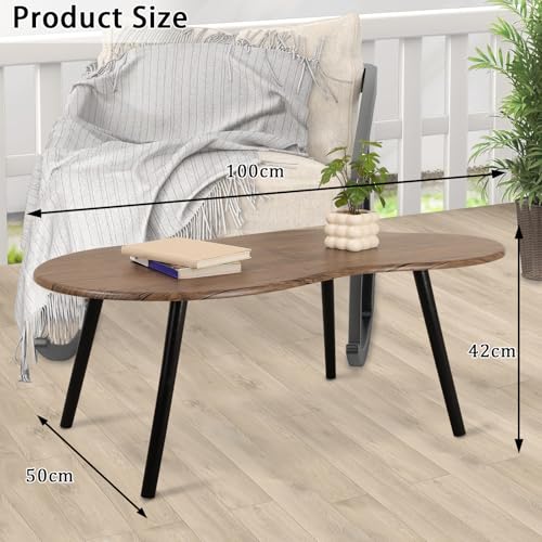 Table basse moderne avec grain de bois irrégulier et plateau nuage haute résistance - 4