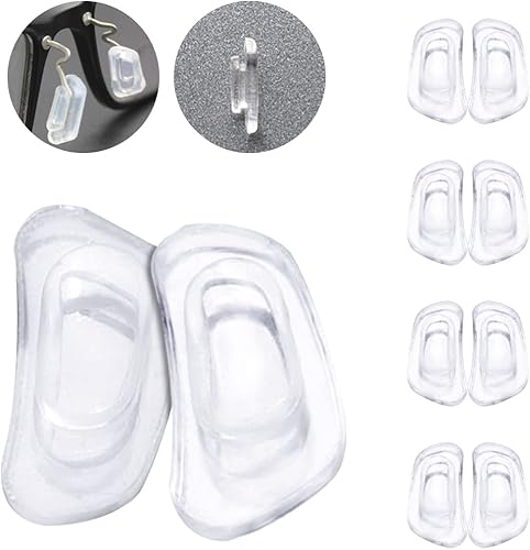 Eazean 4 pares de almohadillas de repuesto para la nariz, protectores de silicona para gafas y lentes de sol, rectángulo negro
