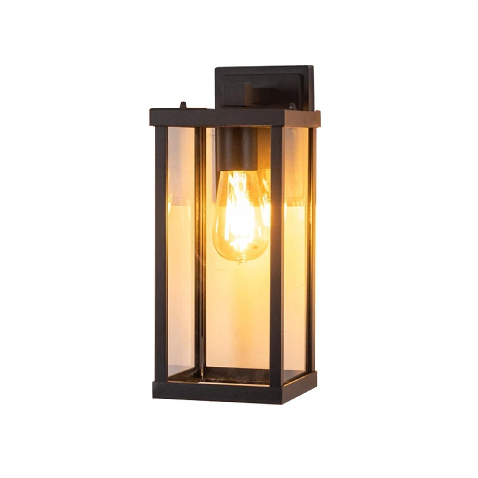 Applique murale anti-corrosion luminaire extérieur aluminium carré noir E27