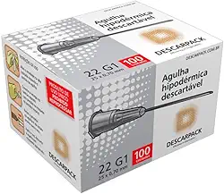 Agulha Hipodérmica, Multicor, 25 x 7 mm, Descarpack, 100 unidades