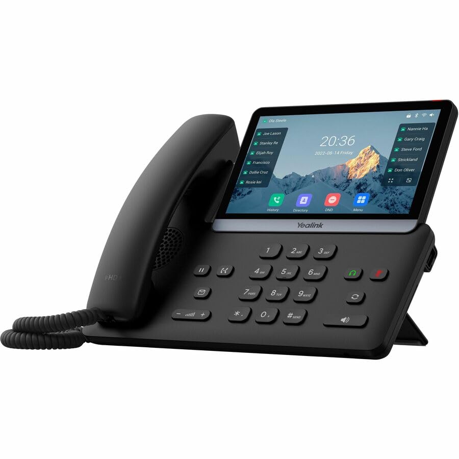 Yealink SIP-T77U â€“ 1301011 - Wi-Fi IP Phone - 16 SIP Accounts - 7-inch Color Touch Screen LCD Display - Dual-Port Gigabit Ethernet, PoE, Power Adapter Not Included