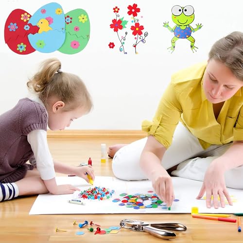 MingFontec 100 Stück Musterbeutelklammern Musterklammern Mini Brads Leicht und Wiederverwendbar Metall Rundkopfklammern Scrapbooking Für Schule Büro Papier Briefklammern Basteln Handwerk DIY (Farbe)