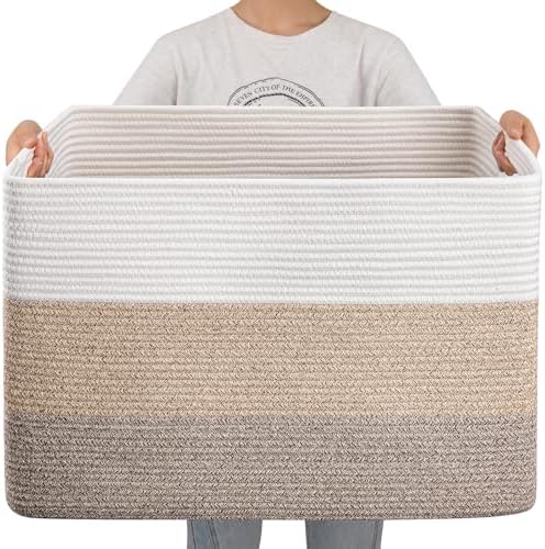 OIAHOMY 108L Super Large Blanket Basket, 25”x16”x16”(108L) Rectan...