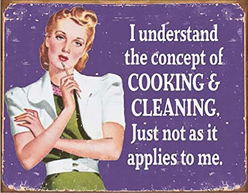 Shop72- Tin Signs Ephemera - Cooking and Cleaning Retro Tin Sign Vintage Tin Signs