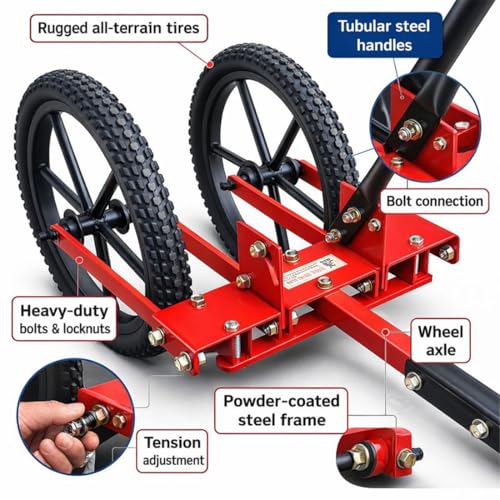 Image of Adjustable Double Wheel Weeder Cum Cultivator Machine | Manual Push Type Garden & Farm Tool for Weed Removal, Soil Loosening & Inter-Cultivation (Double-Wheel-Harrow-Set)