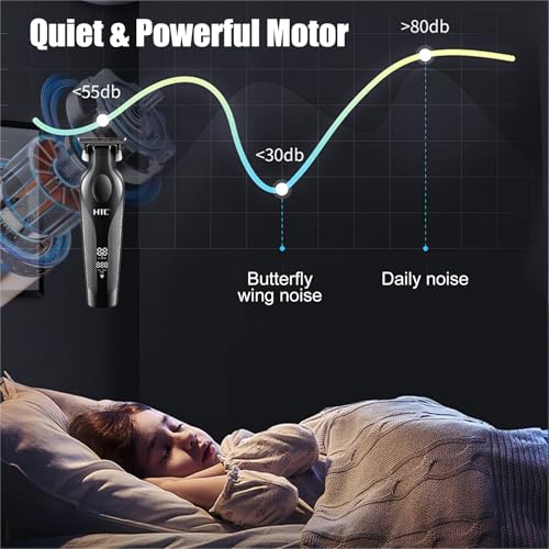 Image of Hair Trimmer with LED Display, Butterfly Wing Design, Precision Trimming with Durable Ceramic Blade for Salon-Grade Grooming（Black）