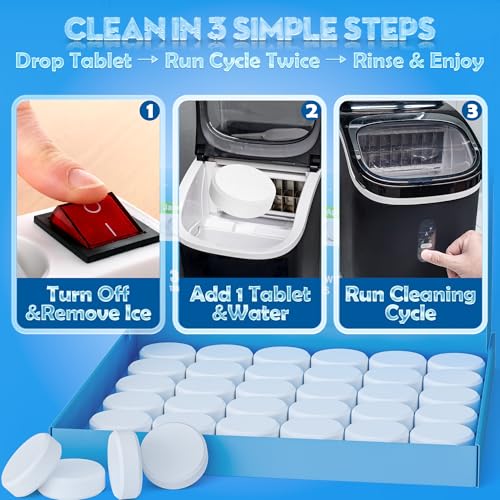 Image of Ice Machine Cleaner Tablets - Ice Maker Cleaner & Descaler for Countertop, Nugget & Commercial Units - Citric Acid-Based - 36 Tablets (Up to 1.5-Year Supply) - Removes Limescale & Odors
