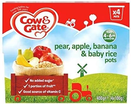 Cow & Gate Apple & Pear Fruity Dessert From 4-36 Months 4 X 100g