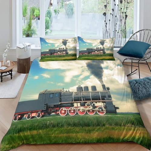 Parure de lit vintage imprimé 3D en microfibre 260x220cm - 4
