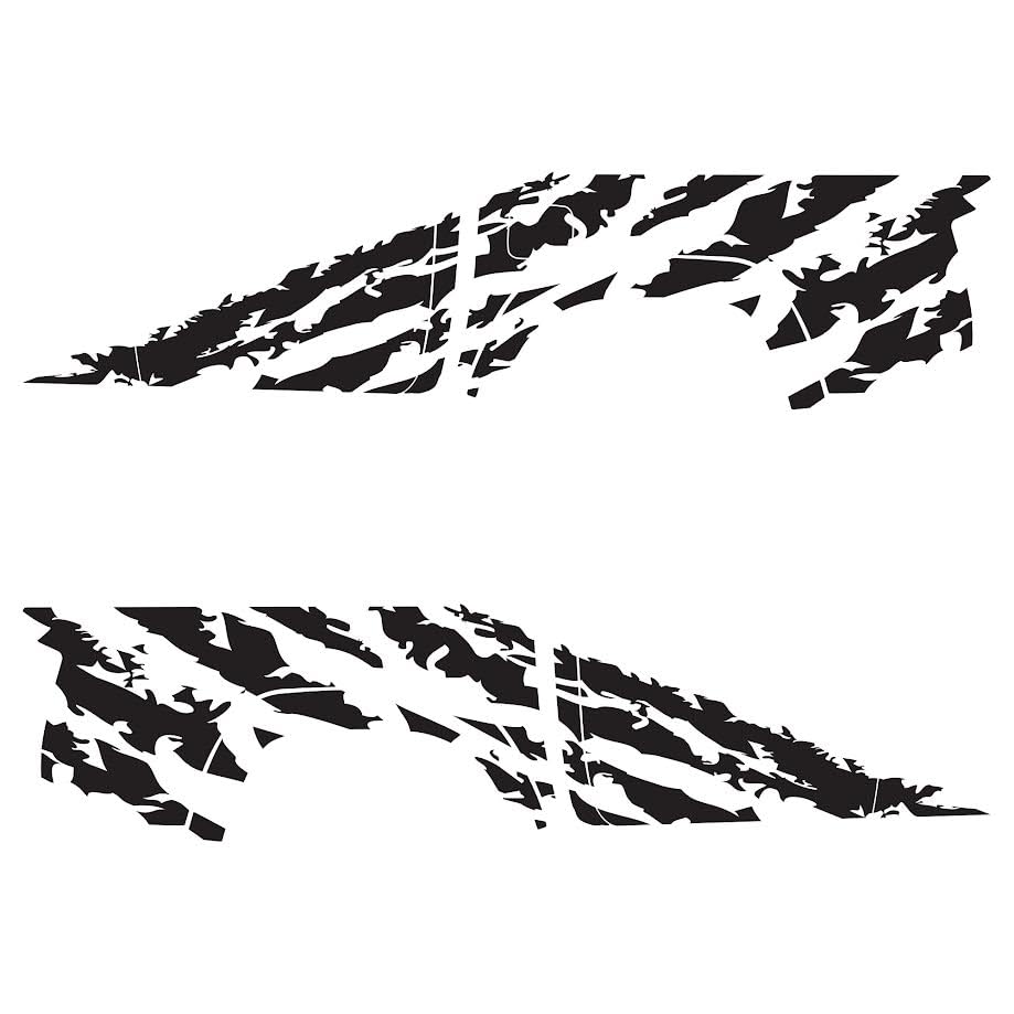 Factory Crafts Shred Side Graphics Kit Vinyl Decal Wrap Compatible with Toyota Tacoma 4 Door Short Bed 2016-2020 - Matte Black