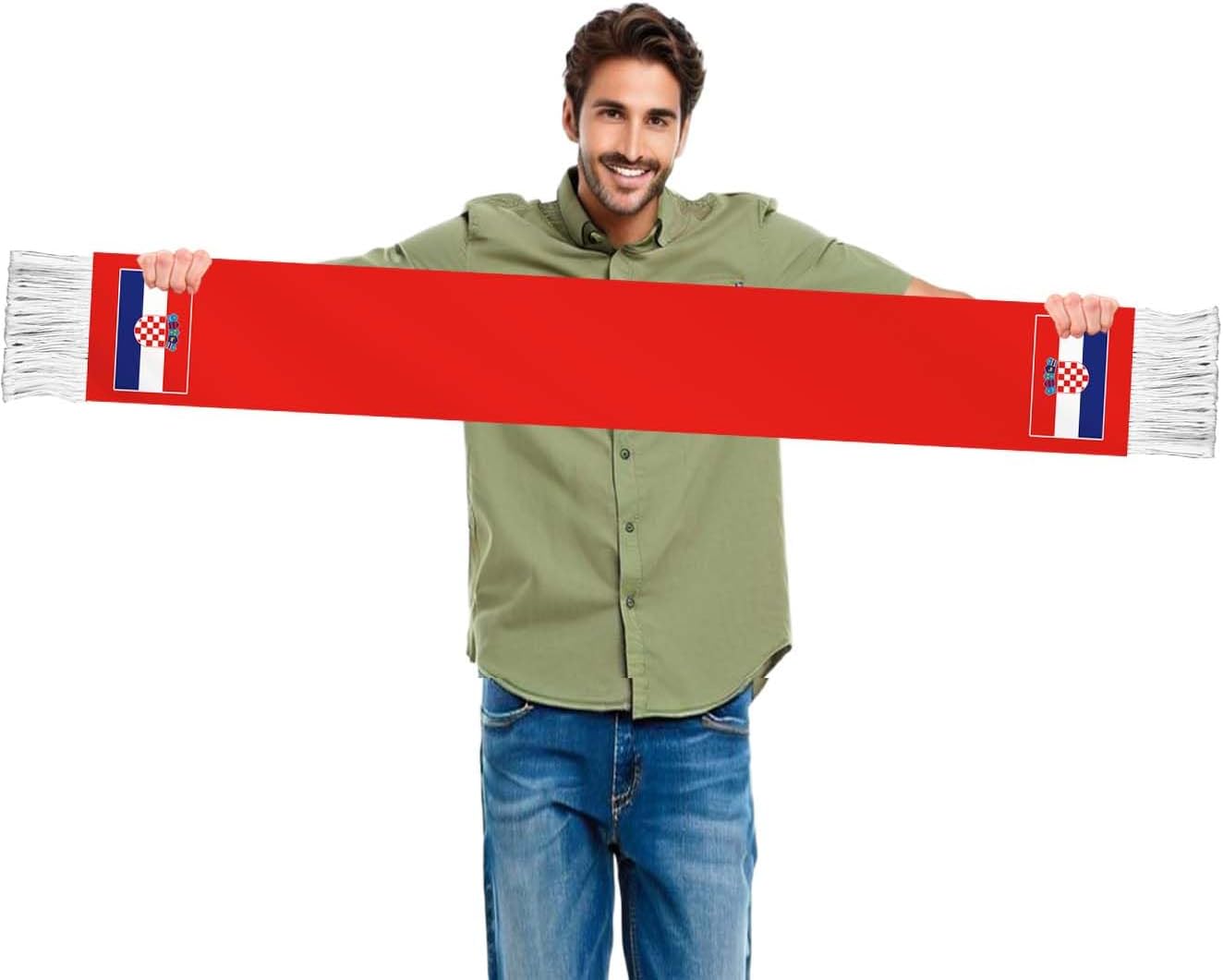 Croatia Flag Scarf,60inch Croatian Banner Sports Fan Scarves,18×150cm Novel Souvenir For Team Game Party Parade