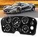 Tissting 5 in 1 Car Auto Gauge Kit, Instrument Panel Gauge Cluster Water Temperature Oil Level Pressure Voltage Speedometer Universal Black Console for 12V Vehicles, normal, popular