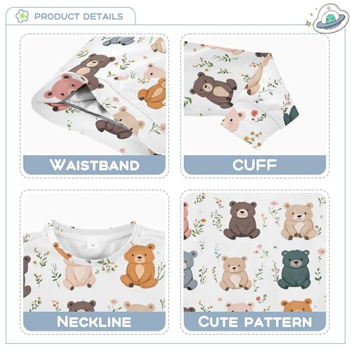 JUNZAN Cartoon Sweet Bear White Big Girls Sweatshirt Hoodie Crewneck Kids Pullover Hoodie Party 4T3