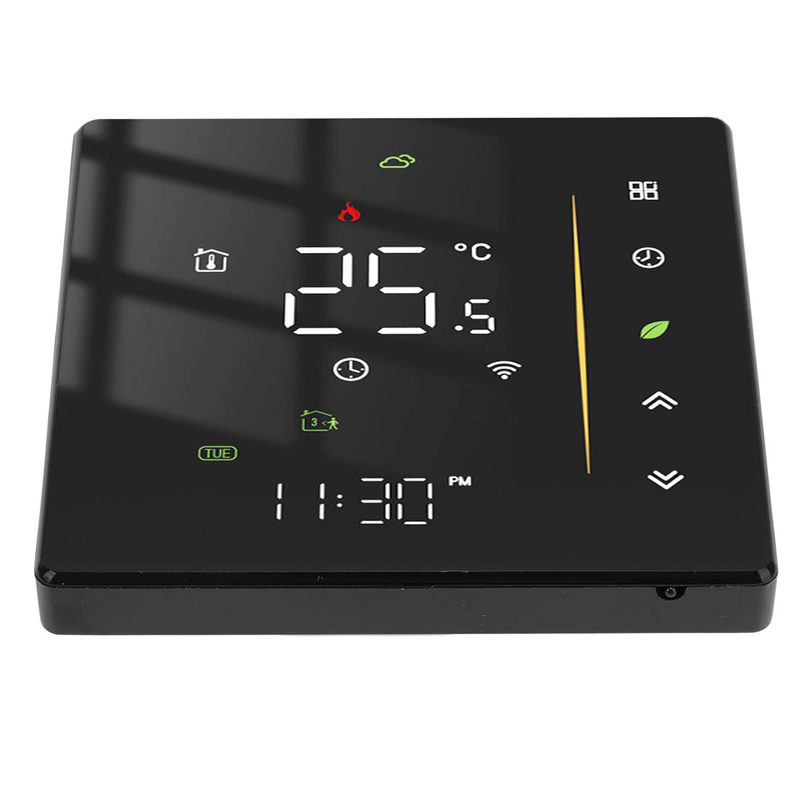 Thermostat Intelligent, Thermostat WiFi, Contrôleur de Température Programmable Intelligent pour Chauffage de Chaudière 95-240 V Noir, Commandes