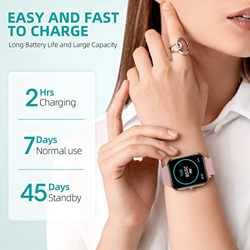 Smart Watch For Women, Fitness Tracker With 24 Sports Modes, 5Atm Swimming Waterproof, Sleep Monitor Step Calorie Counter, 1.7" Touchscreen Fitness Watch For Android Ios Iphone Compatiable, Pink #TOP6
