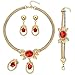 Produktbild Luo Element Damen Schmuckset Halskette Ohrringe Armband Silber Rot