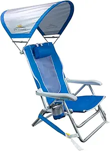 GCI Outdoor Waterside SunShade Backpack Beach Chair with Canopy Shade