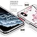BICOL iPhone Xs Max Case,Pink Cherry Blossom Floral Flower Pattern Clear with Design Transparent Plastic Hard Back Cover with Soft TPU Bumper Protective Phone Case for Apple iPhone Xs Max