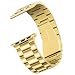 Produktbild Libra Gemini Apple Watch Armband 42mm/44mm, Replacement Wrist Strap Band Uhrenarmband Schlaufe Smart Watch Armbänder mit Metallschließe für Apple Watch 42mm Series 3/2 / 1 (42mm-Gold)