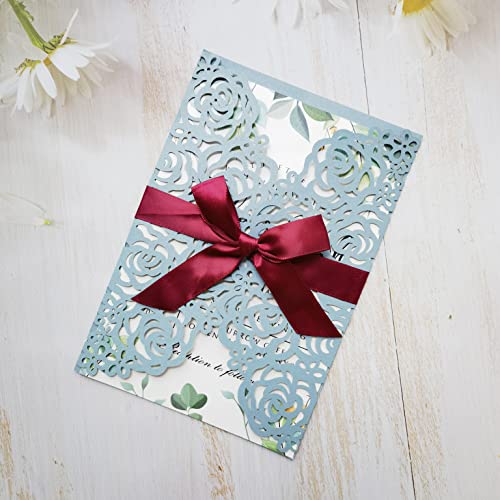 Carte invitation mariage découpée au laser pour imprimer soi-même ses textes - 2