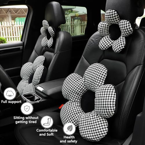 Set 4 Almohadas de algodón color floral para coche miniatura 4