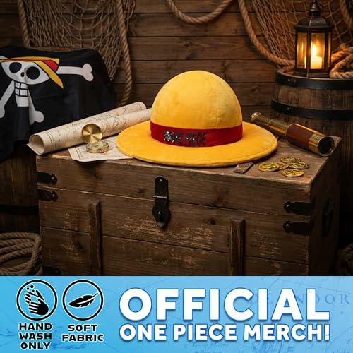 Image of Get Trend One Piece Plush Cushion Pillow, Soft Plush Throw Pillow Cute Fluffy Cushion Anime Decor Cuddle Plushies, Gifts for Teens, Women (Yellow One Piece, L13.8 x W13.8)